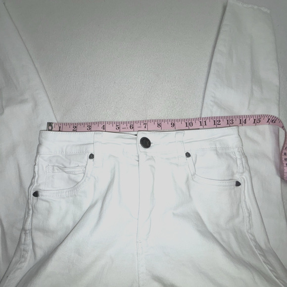 Size 00 Kut From the Kloth Jeans White Straight Leg 26" Waist 26" Inseam Donna - Picture 8 of 10